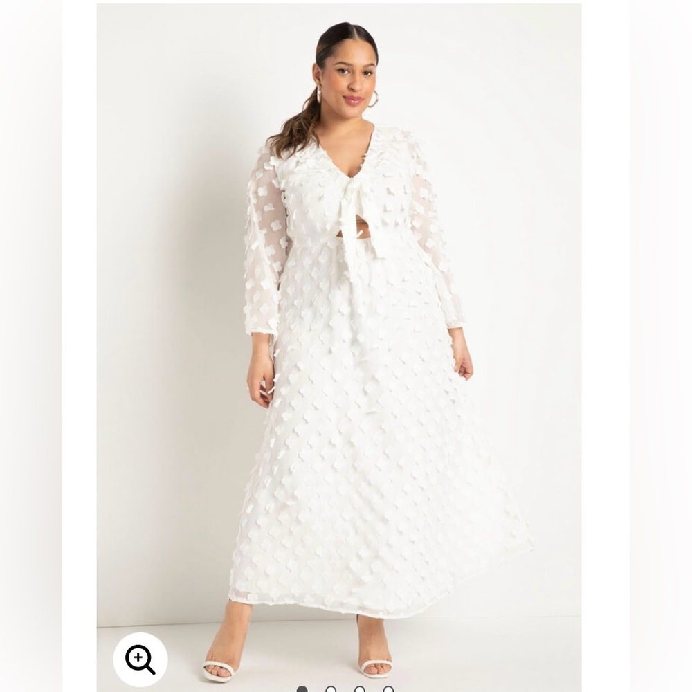 NWT Eloquii Textured Maxi With Ruched Neckline